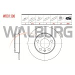WALBURG Arka Fren Diski - Golf4-volkswagen Bora-a3-seat Toledo-volkswagen Polo 97 - Kod WBD1308 - OEM 1J0615601C