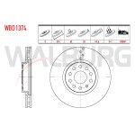 WALBURG Ön Fren Diski - Havali 5 Bjn, 60 Volkswagen Tiguan 1.4 TSI- 1.6 Audi Tdi-2.0 Audi Tdi-2016- / Skoda Kodiaq 2.0 Audi TDI -1.4 TSI 2017 - Kod WBD1374 - OEM 1K0615301AJ