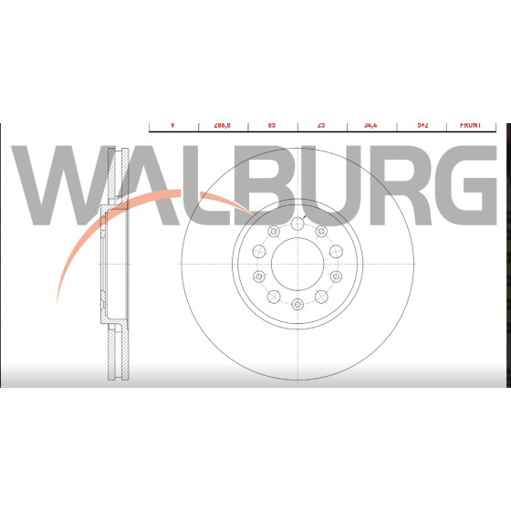 WALBURG Ön Fren Diski - Havali 5 Bjn 286,, 4 Volkswagen Golf IV (1j1) 1997-2005 / Volkswagen Polo (6R, 6C) 2009- / Audi A1 (8x1) 2010- / Audi A3 (8l1) 1996-2003 / Seat Leon (1m1) 199 - Kod WBD1479 - OEM 1J0615301C ürün görseli