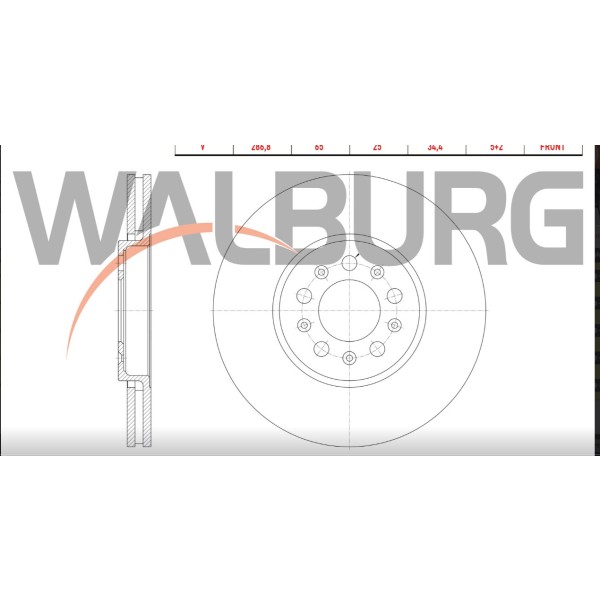 WALBURG Ön Fren Diski - Havali 5 Bjn 286,, 4 Volkswagen Golf IV (1j1) 1997-2005 / Volkswagen Polo (6R, 6C) 2009- / Audi A1 (8x1) 2010- / Audi A3 (8l1) 1996-2003 / Seat Leon (1m1) 199 - Kod WBD1479 - OEM 1J0615301C