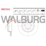 WALBURG Fren Diski - Bmw Fren Diski Arka Havali Kaplamali 5 Serisi (F10) 535 D 5 Bijon 2010 - Kod WBD1524C - OEM 34216775289