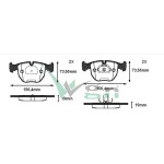 WGN Fren Balata ON Bmw X5 (E53) 3.0 D 19.00mm 2000-2007 - Kod WBP-BM009 - OEM 34111163307