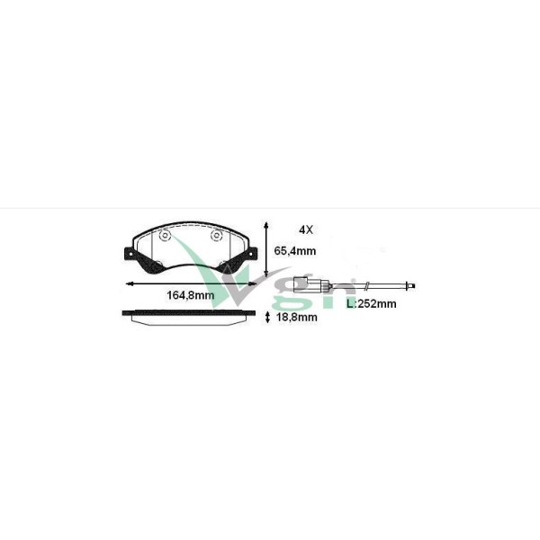 WGN Fren Balata Fisli ON Ford Transit (V347) 2.2 TDCI (Onden Cekis) 18.80mm 2006-2014 9c11 2k021 BA - Kod WBP-FD003 - OEM 1371403