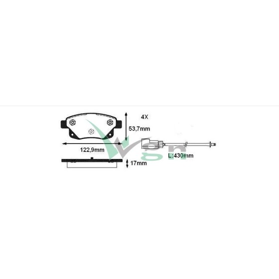 WGN Fren Balata Fisli Arka Ford Transit (V347) 2.2 TDCI 18.80mm 2006-2014 6c11 2m008 AF - Kod WBP-FD004 - OEM 1371454 ürün görseli