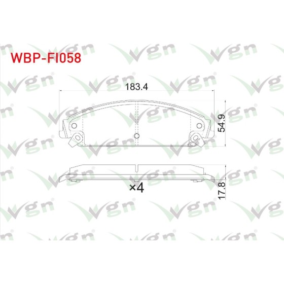 WAGEN Fren Balata ON Ikazli Chrysler 300c 2004- / Lancia Thema (LX) 3.0 2011-2014 / Dodge Challenger Coupe 2008 - Kod WBP-FI058 - OEM 00K68147681AA ürün görseli