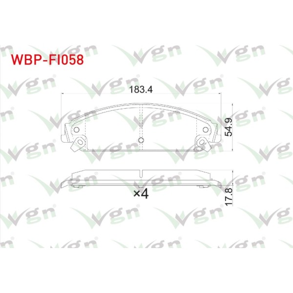 WAGEN Fren Balata ON Ikazli Chrysler 300c 2004- / Lancia Thema (LX) 3.0 2011-2014 / Dodge Challenger Coupe 2008 - Kod WBP-FI058 - OEM 00K68147681AA