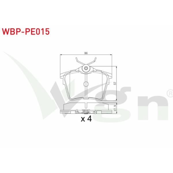 WALBURG Fren Balata Arka Peugeot 407 (6D) 1.6 HDI 2004-2011 / Peugeot 407 (6D) 1.8i 2004-2011 / Peugeot 407 (6D) 2.0i 2004-2011 / Peugeot 407 (6D) 2.0 HDI - Kod WBP-PE015 - OEM 1617264780