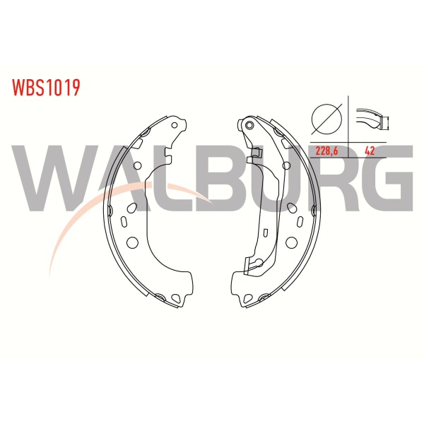 WALBURG Fren Pabuc Balata Arka Ford Focus II (DA) 1.4i Levyeli 228, 6x42 Mm II (DA) 1.6i II (DA) 1.6 TDCI 2004-2011 - Kod WBS1019 - OEM 1347247