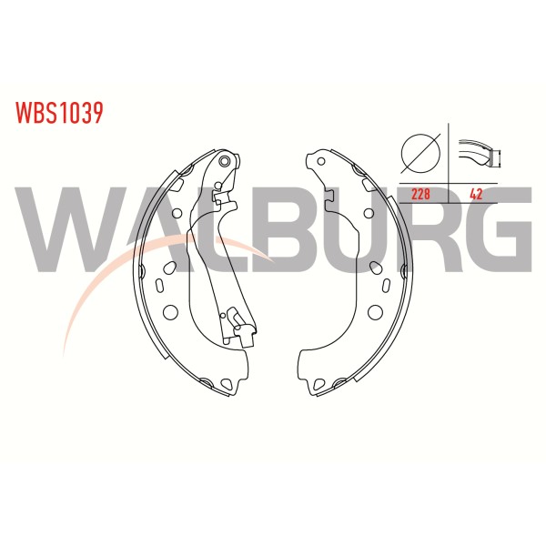 WALBURG Fren Pabuc Balata Arka Fiat Doblo (119, 223) 1.3 Mjt Levyeli Mm 2001-2010 / Fiat Doblo 1.6 Mjt 2001-2010 / Opel Combo D 1.6 CDTI 2012 - Kod WBS1039 - OEM 1605166