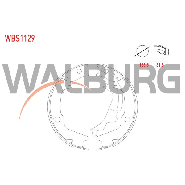 WALBURG Fren Balatası - EL Fren Balatasi Levyeli 166, 8x31, 6mm Hyundai Getz (TB) 1.4i - 1.5 CRDI Iii 2.5 V6 24V IV 2.0i Magenti - Kod WBS1129 - OEM 2002-2008/SONATA