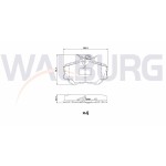 WALBURG Fren Balata ON Mercedes-benz C Serisi (W203) C 200 20.00mm 2000-2006 A0024202220A0024202120 - Kod WDB226 - OEM A002420222005