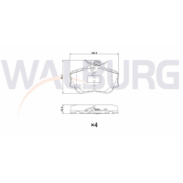 WALBURG Fren Balata ON Mercedes-benz C Serisi (W203) C 200 20.00mm 2000-2006 A0024202220A0024202120 - Kod WDB226 - OEM A002420222005