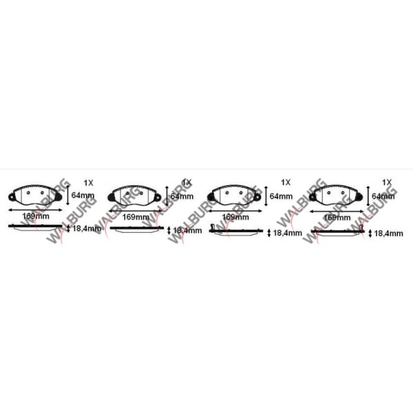 WALBURG Fren Balata Ikazli ON Ford Transit (V184) 2.0 TDCI 18.40mm 2000-2006 - Kod WDB340 - OEM 1135167