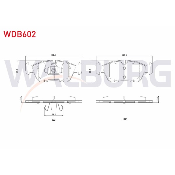 WALBURG Fren Balata ON Bmw 1 Serisi (E87) 120 I 2003-2012 / 3 Serisi (E90) 318 D 2005-2011 / (E90) 316 I 2005-2011 / (E90) 325 I 2005-2011 / (E90) 335 D 2005-2011 - Kod WDB602 - OEM 6774050