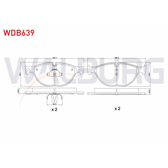 WALBURG Bmw Fren Balata ON 5 Serisi (F10) 535 D 2010- / (F10) 530 D 2010- / (F10) 535 I 2010- / 7 Serisi 730 I 2009- / 740 I 2009- / 6 Serisi (F13) 640 I 2010 - Kod WDB639 - OEM 34116775318 ürün görseli