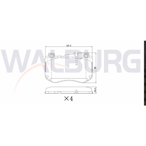 WALBURG Fren Balata ON Mercedes-benz C Serisi (W205) C 200 Bluetec 2014- / (W205) C 220 Bluetec 2014- / (W205) C 250 Bluetec 2014 - Kod WDB669 - OEM A0084201720 ürün görseli