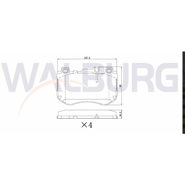 WALBURG Fren Balata ON Mercedes-benz C Serisi (W205) C 200 Bluetec 2014- / (W205) C 220 Bluetec 2014- / (W205) C 250 Bluetec 2014 - Kod WDB669 - OEM A0084201720