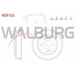 WALBURG Arka Fren Kampanası - 4 Delik 243, 2x62, 6x203, 2x58, 1 Hyundai Getz 1.3i - 1.4i - 1.5 CRDI 2002-2008 - Kod WDR1024