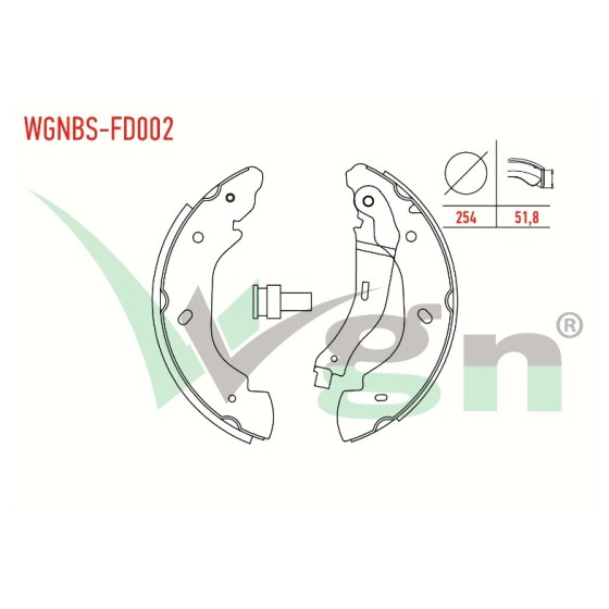 WAGEN Fren Pabuc Balata Arka Ford Transit (FA_ _) 2.0 DI V184 15 Jant Onden Cekis Yapistirma Levyeli, 8 Mm 2000-2006 1c1j 2200 AA - Kod WGNBS-FD002 - OEM 1227045 ürün görseli