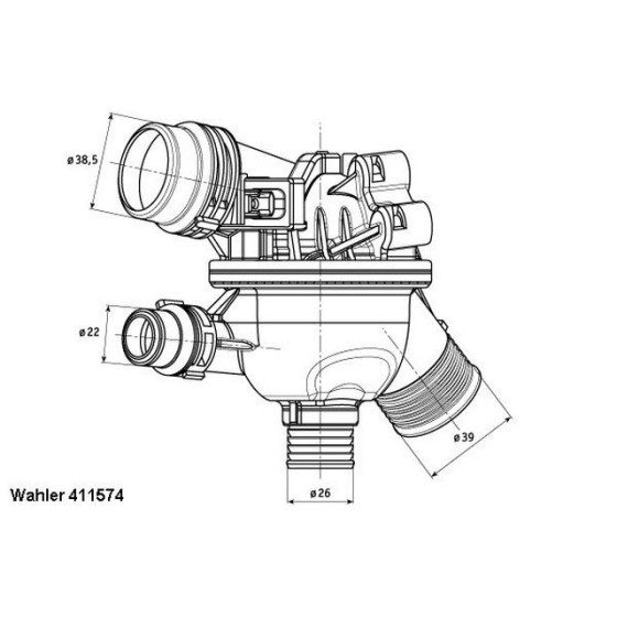 WAHLER Termostat - N43 - Kod WHL411574.102D - OEM 11537552403 ürün görseli