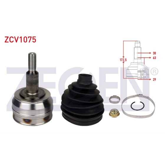 ZEGEN Aks Kafası - Sol-sag ON T5 2.5 Audi TDI Uzunluk 172, 5 Mm 2003-2011 - Kod ZCV1075 - OEM 7H0498099A ürün görseli