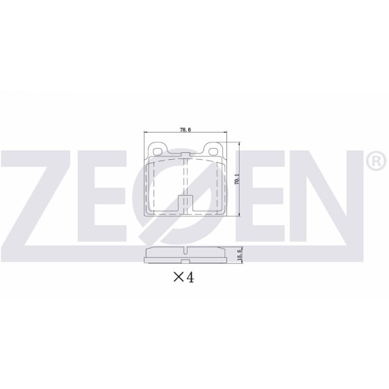ZEGEN Fren Balata ON Mercedes-benz 200 (W115) 2.0 1968-1973 / Mercedes-benz (W115) 2.3 1968-1973 - Kod ZEG002-00 - OEM A0005863142 ürün görseli