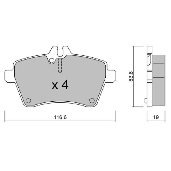 ZEGEN Fren Balata ON Mercedes-benz A Serisi A 200 2004-2012 / A 150 2004-2012 / A 160 CDI 2004-2012 / A 170 CDI 2004-2012 / B Serisi B 200 CDI 2005-2011 / B 150 2005 - Kod ZEG1144-00 - OEM A1694200320 ürün görseli