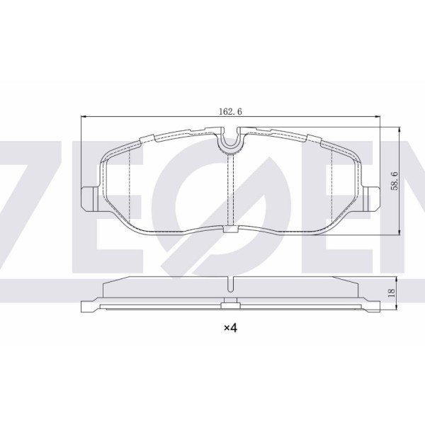 ZEGEN Fren Balata ON Ikazli Land Rover Rangerover Iii 3.0 TD 6 2002-2012 / Land Rover Discovery (Taa) 2.7 TD 2004-2010 - Kod ZEG1158-00 - OEM LR019618