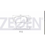 ZEGEN Fren Balata Arka L.rover Evoque 2.0 4X4 2011- / Evoque 2.2 4X4 2011 - Kod ZEG1236-00 - OEM LR043285