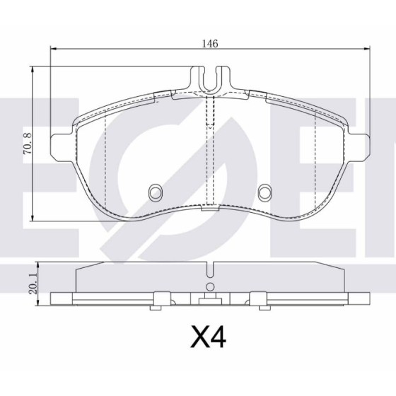 ZEGEN Fren Balata ON Ikazli Mercedes-benz C Serisi (W204) C 180 2007-2014 / C 200 CDI 2007-2014 / C 200 2007-2014 / C 220 CDI 2007-2014 / C Serisi (S204) C 200 CDI 2 - Kod ZEG1301-00 - OEM A0054200820 ürün görseli