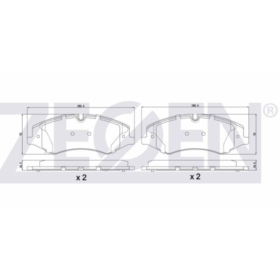 ZEGEN Fren Balata ON Land Rover Discovery IV (LA) 3.0 TD 4X4 2010 - Kod ZEG1409-01 - OEM LR026220 ürün görseli
