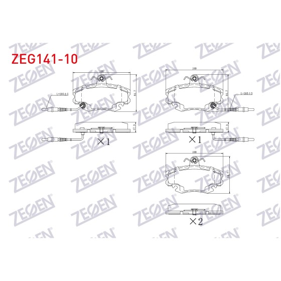 ZEGEN Fren Balata ON Fisli Renault Clio Renault Symbol 1.5 DCI 1998-2005 / 1.2 1998-2005 / Renault Clio II 1.2 1998-2005 / Thalia (LB0 / 1 / 2) 1.5 DCI 1998-2008 / Dacia Logan 1. - Kod ZEG141-10 - OEM 1611460280 ürün görseli