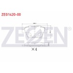 ZEGEN Fren Balata Arka Volkswagen Caddy Yeni Model Volkswagen Golf VI (5k1) 2.0 TSI 16.50mm 2008-2013 - Kod ZEG1420-00 - OEM 5K0698451