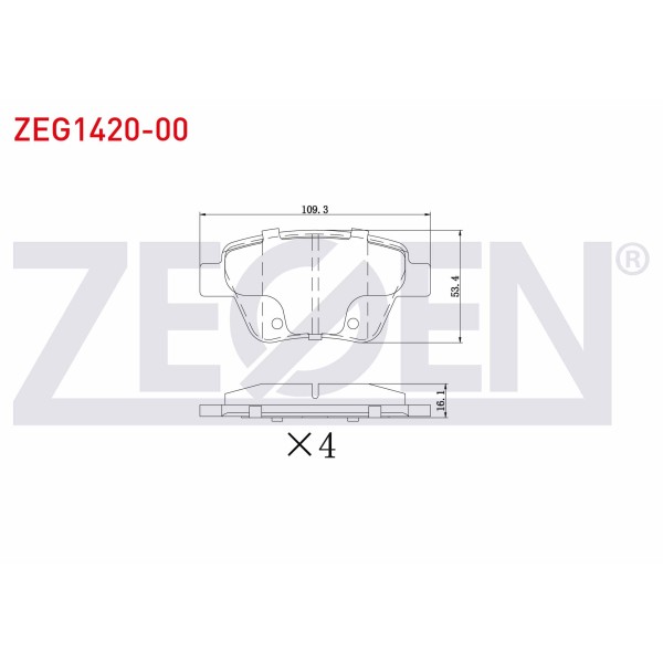 ZEGEN Fren Balata Arka Volkswagen Caddy Yeni Model Volkswagen Golf VI (5k1) 2.0 TSI 16.50mm 2008-2013 - Kod ZEG1420-00 - OEM 5K0698451