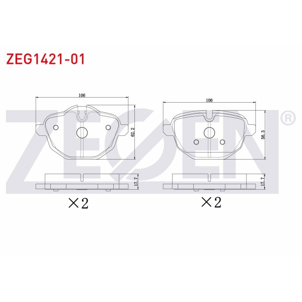 ZEGEN Fren Balata Arka 5 Serisi (F10) 525 D - 520 I - 520 D 2010- / 5 Serisi (E60) 530 D - 520 I - 530 I 2003-2010 / X3 (F25) Xdrive 2.0i 2010- / X4 (F26) Xdri - Kod ZEG1421-01 - OEM 34206877648