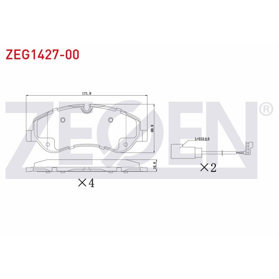 ZEGEN Fren Balata ON Fisli Ford Transit Ford Custom (V362) 2.2 TDCI 2012- / Transit (V363) 2.2 TDCI 2014 - Kod ZEG1427-00 - OEM 1763915 ürün görseli
