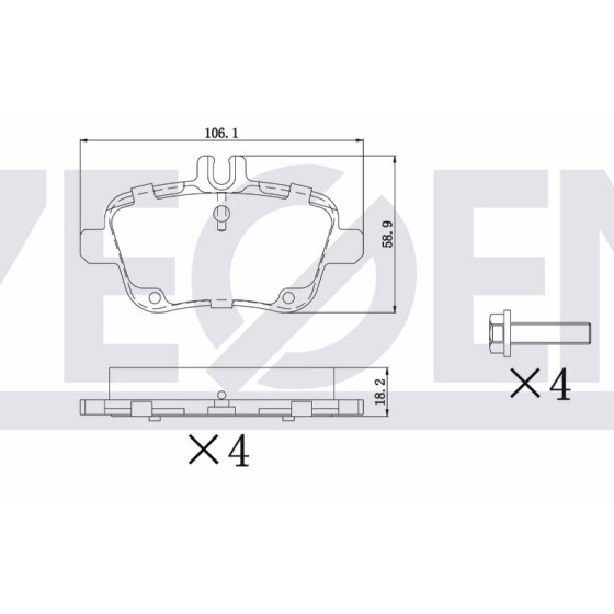 ZEGEN Fren Balata Arka Ikazli Mercedes-benz A Serisi (W169) A 170 CDI 2004-2012 / A 200 2004-2012 / A 160 CDI 2004-2012 / B Serisi (Mercedes-benz W246) B 160 2011- / Mercedes-benz Gla Serisi - Kod ZEG1477-00 - OEM A0074209620 ürün görseli