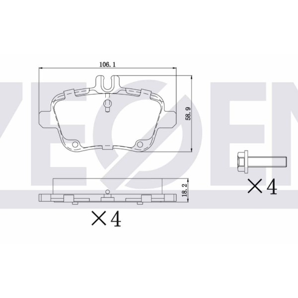 ZEGEN Fren Balata Arka Ikazli Mercedes-benz A Serisi (W169) A 170 CDI 2004-2012 / A 200 2004-2012 / A 160 CDI 2004-2012 / B Serisi (Mercedes-benz W246) B 160 2011- / Mercedes-benz Gla Serisi - Kod ZEG1477-00 - OEM A0074209620