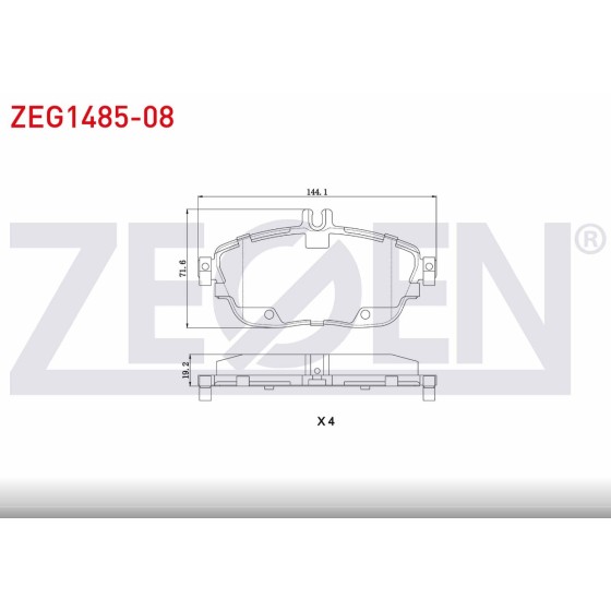 ZEGEN Fren Balata ON Mercedes-benz A Serisi (W176) A 200 2012- / A 180 2012- / B Serisi (Mercedes-benz W246) B 160 2011- / B 180 2011- / Mercedes-benz Gla Serisi (X156) Mercedes-benz Gla 200 - Kod ZEG1485-08 - OEM A0064204620 ürün görseli