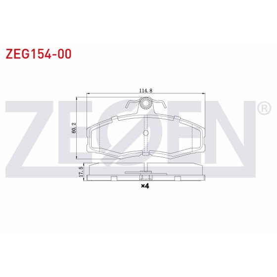 ZEGEN Fren Balata ON Skoda Favorit 136 1.3 1989-1994 / Forman 1.3 1990-1994 / Favorit Pick UP 1.3 1992-1997 / Ford Sierra (Gbc) 1.6 1982-1987 - Kod ZEG154-00 - OEM ürün görseli