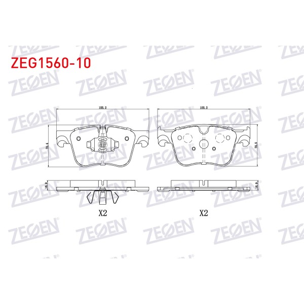ZEGEN Fren Balata ON Peugeot 3008 16- / 508 II 18- / 5008 II 16- / Peugeot Partner 18- / Peugeot Rifter 19- / Toyota Proace 2019- / Citroen C4 Picasso 13- / Berlingo 16- / Citroen C5 Aircr - Kod ZEG1560-10 - OEM 1623162380