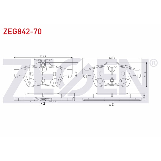 ZEGEN Fren Balata Arka Ford Tourneo Ford Connect 1.6 TDCI 2013- / 1.5 TDCI 2013- / Transit Ford Connect 1.5 TDCI 2013- / 1.6 TDCI 2013- / Ford Focus Iii 1.6i 2011-2015 / Grand - Kod ZEG842-70 - OEM AV612M008AB ürün görseli