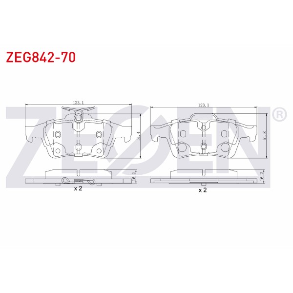ZEGEN Fren Balata Arka Ford Tourneo Ford Connect 1.6 TDCI 2013- / 1.5 TDCI 2013- / Transit Ford Connect 1.5 TDCI 2013- / 1.6 TDCI 2013- / Ford Focus Iii 1.6i 2011-2015 / Grand - Kod ZEG842-70 - OEM AV612M008AB