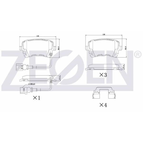 ZEGEN Arka Fren Balatası - Fisli T5 1.9 Audi TDI 2003-2011 / T5 2.5 Audi TDI 2003-2011 - Kod ZEG897-11 - OEM 7E0698451D