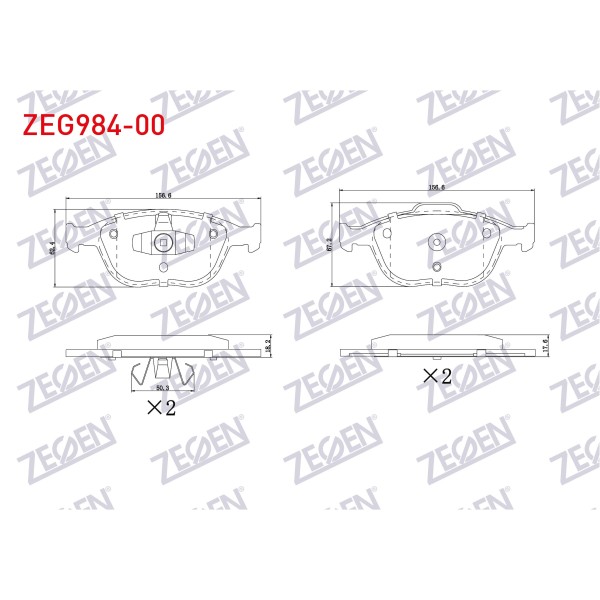 ZEGEN Fren Balata ON Ford Transit Ford Connect 1.8 TDCI 2002-2013 / Tourneo Ford Connect 1.8 TDCI 2002-2013 / Ford Focus I (Daw, Dbw) 2.0i 16V 1998-2004 - Kod ZEG984-00 - OEM 2T142K021AC