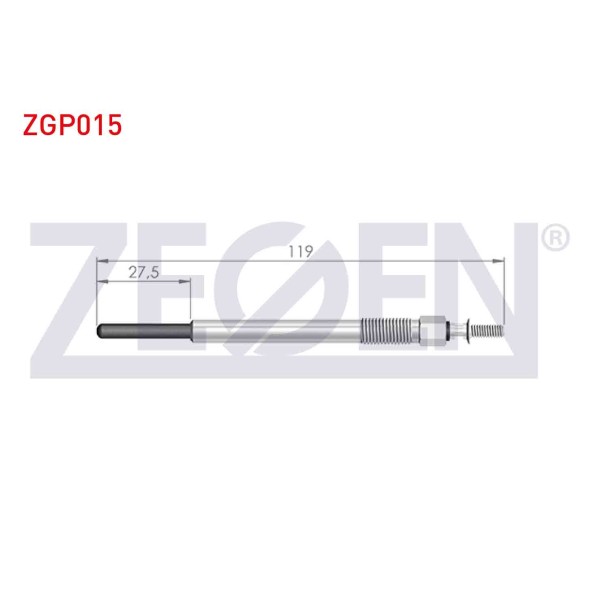 ZEGEN Buji - Kizdirma Buji 11V 118mm Citroen Berlingo 1.6HDI 2003-2008 / Citroen C3 (FC) 1.4HDI 2002-2009 / Peugeot Partner 1.6HDI 2003-2008 / 206 (2A / C) 1.4HDI 1998-2006 - Kod ZGP015 - OEM 1148105