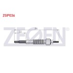 ZEGEN Buji - Kizdirma Buji 12V Kia Pregio (TB) 2.7D 1997-2002 / Kia Bongo K2700 2.7D 1999 - Kod ZGP036 - OEM 185366190