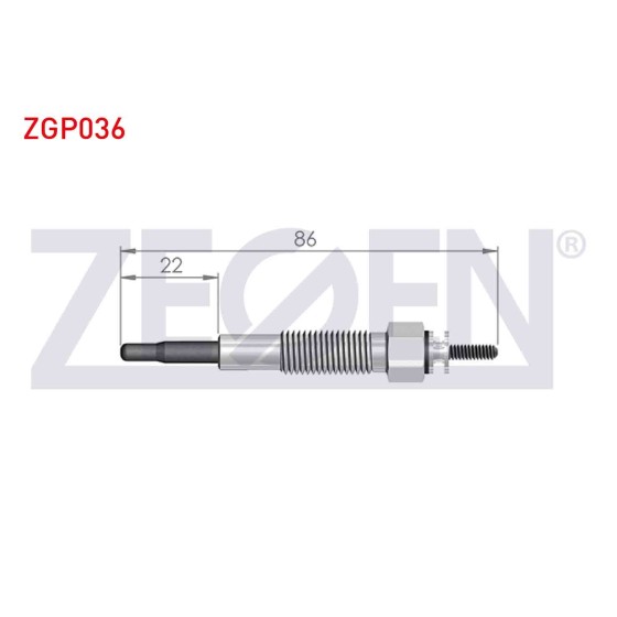 ZEGEN Buji - Kizdirma Buji 12V Kia Pregio (TB) 2.7D 1997-2002 / Kia Bongo K2700 2.7D 1999 - Kod ZGP036 - OEM 185366190 ürün görseli