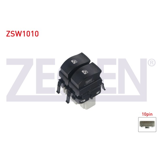 ZEGEN Cam Acma Anahtari Ciftli Turuncu Isik 10 Pin Renault Megane II - Renault Scenic II - Renault Laguna II 2002-2009 - Kod ZSW1010 - OEM 8200015088 ürün görseli