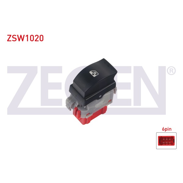 ZEGEN Cam Acma Anahtari Tekli Kirmizi Soketli Turuncu Isik 6 Pin Renault Master II - Master Iii 1998- / Opel Movano A 2001-2010 - Kod ZSW1020 - OEM 8200199518
